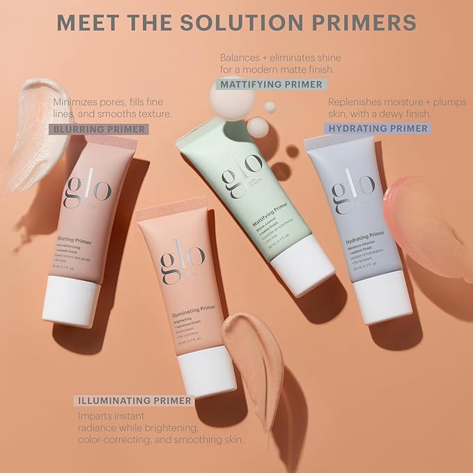 Glo Skin Beauty Hydrating Primer with Hyaluronic Acid - Replenish Moisture and Plump Skin for Smoother Makeup Application, for Dry + Dehydrated Skin, Dewy Finish