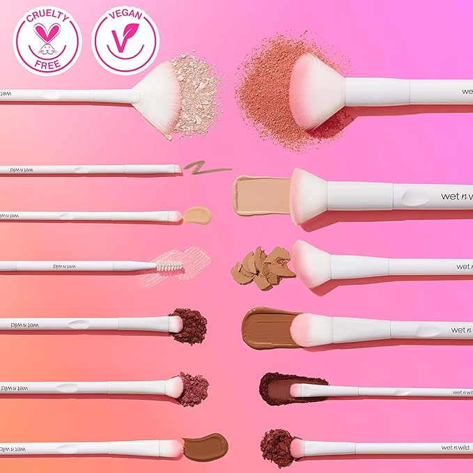 wet n wild Angled brush, Foundation Makeup Blending Brush, Ultra-Thin Precision, Ergonomic Handle