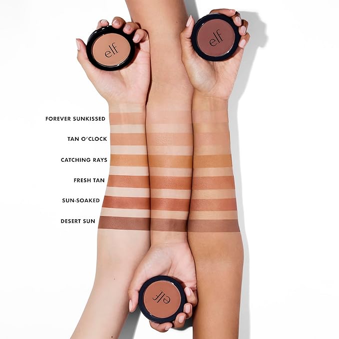 e.l.f. Primer-Infused Bronzer, Long-Lasting, Lightweight & Buildable Powder Bronzer, Delivers A Matte Finish, Vegan & Cruelty-Free, Fresh Tan