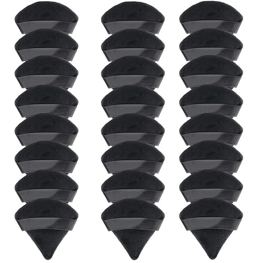 24 Pieces Powder Puff, Triangle Makeup Puff Cotton Powder Face Washable Body Powder Puff for Loose Powder Body Cosmetic Foundation Sponge Makeup Tool (24Black)