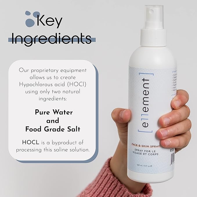 Hypochlorous Acid Face and Skin Spray - HOCL- Safe for use on Acne Prone Skin - Eczema - Dry Scalp - Post Procedure -Toner - Eye Lash Cleanser - Face and Hand Cleanser (Small 2 oz.)