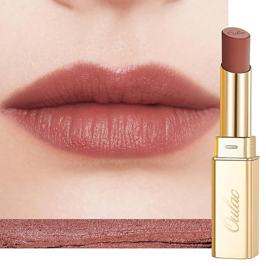 Oulac Pink Nude Matte Lipsticks for Women, Silky Velvet Matte Lipstick, Soft Smooth Texture, High Impact Lip Color, Not Dry Lightweight Formula Infused with Vitamin E, Vegan&Cruelty Free RM06