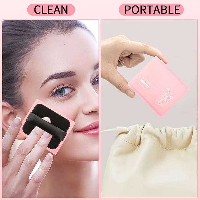 Erinde Oil Blotting Sheets for Face with Mirror and Puff, 300 Sheets Oil Blotting Paper for Oily Skin, Face Oil Absorbing Sheet, Natural Oil Control Film, Absorb Excess Oil, Makeup Friendly