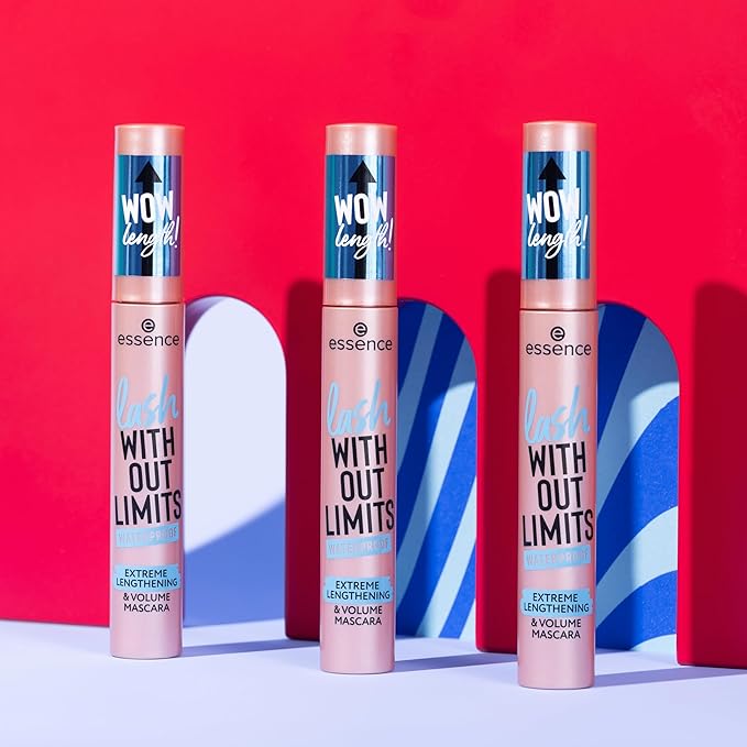 essence | Lash Without Limits Extreme Lengthening & Volume Waterproof Mascara | Volumizing & Lengthening | Vegan, Cruelty Free & Paraben Free
