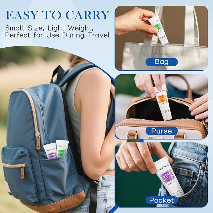 10 Pcs 5-IN-1 Hotel Soaps and Toiletries Bulk Set,5-Piece Set Mini Bulk Travel Size Toiletries Set 1 oz each Shampoo,Conditioner, Body Wash and Lotion,0.53 oz Soap Hotel Supplies for Guests,Homeless