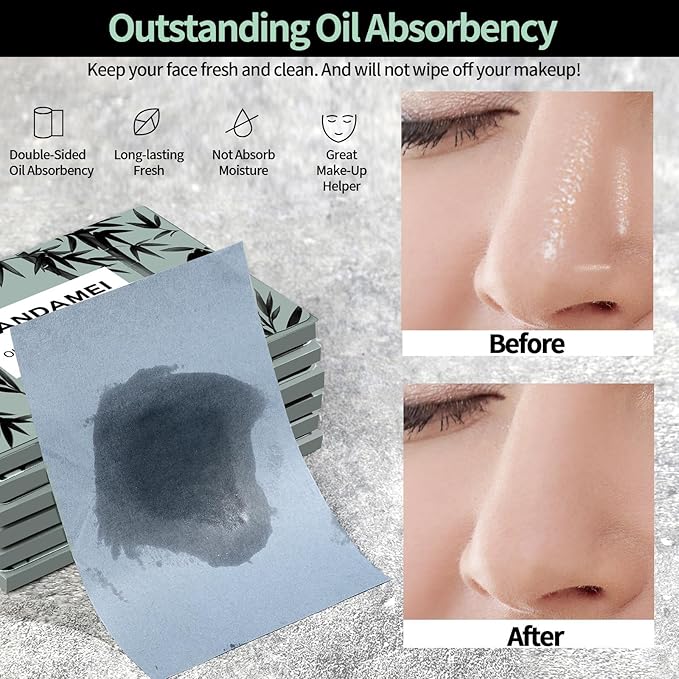 FANDAMEI 1800 Counts Oil Blotting Sheets For Face, Oil Blotting Papers For Face, Blotting Paper for Oily Skin, Oil Absorbing Sheets, Oil Control Film, Oil Absorbing Tissues