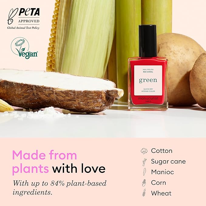 Manucurist - Green Milky White Nail Polish - Sheer White Nail Polish - 9-Free, Vegan and Plant-Based - Manicure - Made in France - 0.5 fl oz
