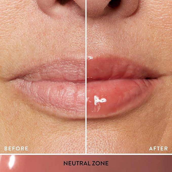 LAURA GELLER NEW YORK Fine Shine Glossy Lip Oil, Neutral Zone - Hydrating Squalane - Nude Lip Gloss