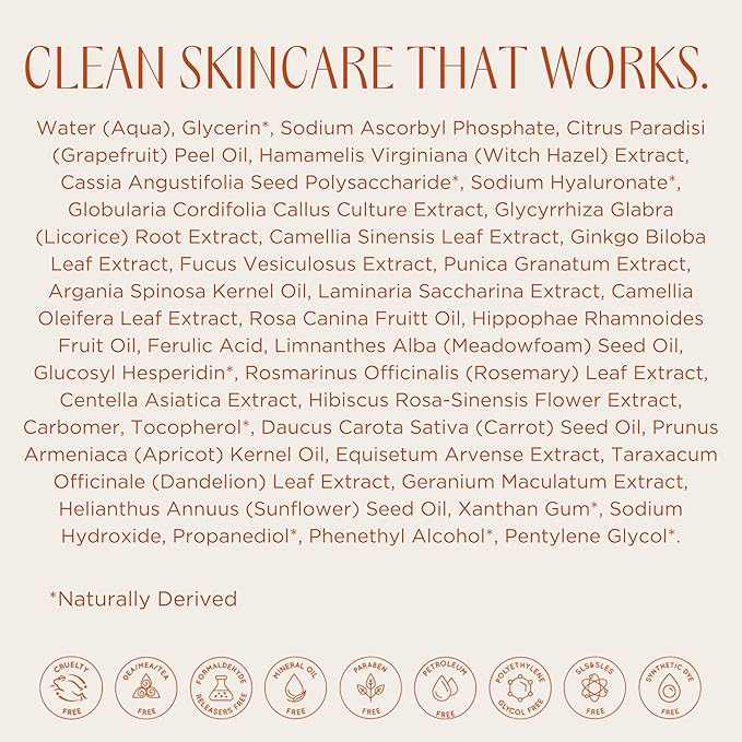 InstaNatural Vitamin C Face Serum with Hyaluronic Acid & Ferulic Acid | Brightening & Hydrating Formula for Radiant, Smooth-Looking Skin – 2 FL Oz