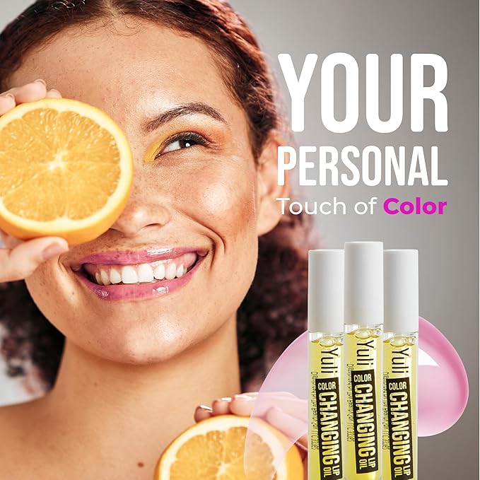 The Beauty Spy Yuli Color Changing Lip Oil - Korean Fruit Lip Gloss - pH-Reactive Formula with Argan Oil, Squalane, Shea Butter - Hydrate & Soften Lips, Glass Shine Effect (Yuzu)