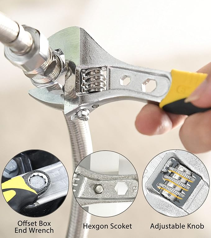 DOWELL 4-Piece Pliers Set - 8 & 10-Inch Combination, Locking & Groove Joint Pliers, Adjustable Wrench, Tool Pouch