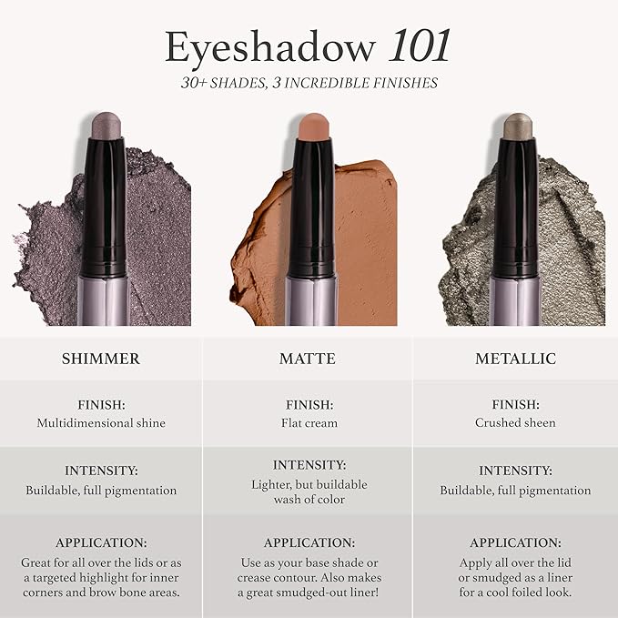 Julep Eyeshadow 101 Crème-to-Powder Waterproof Eyeshadow Stick Duo – Long-Lasting, Crease-Proof, Easy Apply with Built-in Smudger - Sand Shimmer and Smoky Tawny Matte