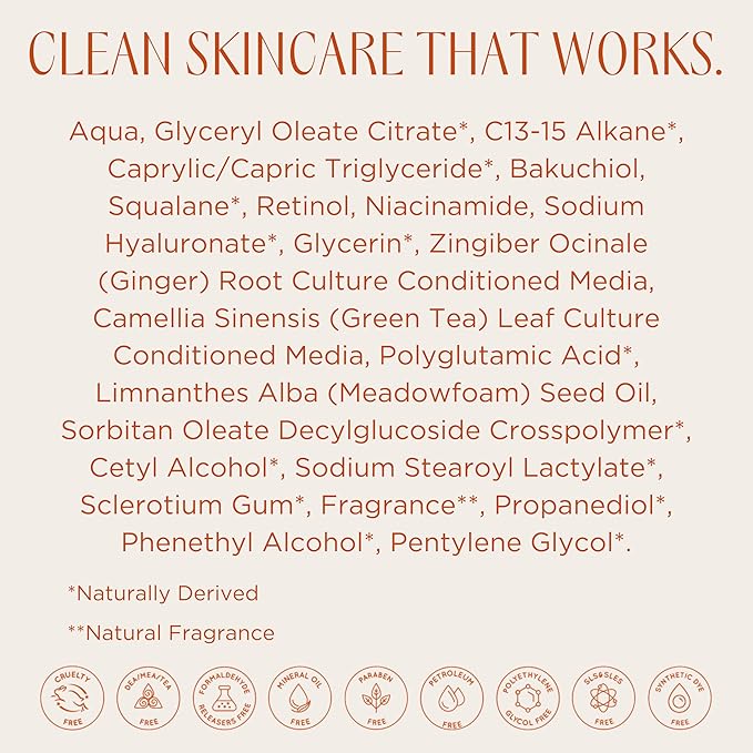 InstaNatural Retinol Serum for Face with 2.5% Retinol, Bakuchiol, Hyaluronic Acid & Squalane | Smoothing Serum for Even-Toned, Youthful-Looking Skin – 1 Fl Oz