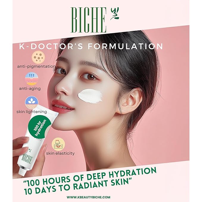 BICHE Dermatologist Formulated White Tomato Cream with Niacinamide, Tranexamic Acid, Glutathione Face Cream 50ml - Anti-Aging, Dark Spot Corrector, 100hrs Deep Hydration