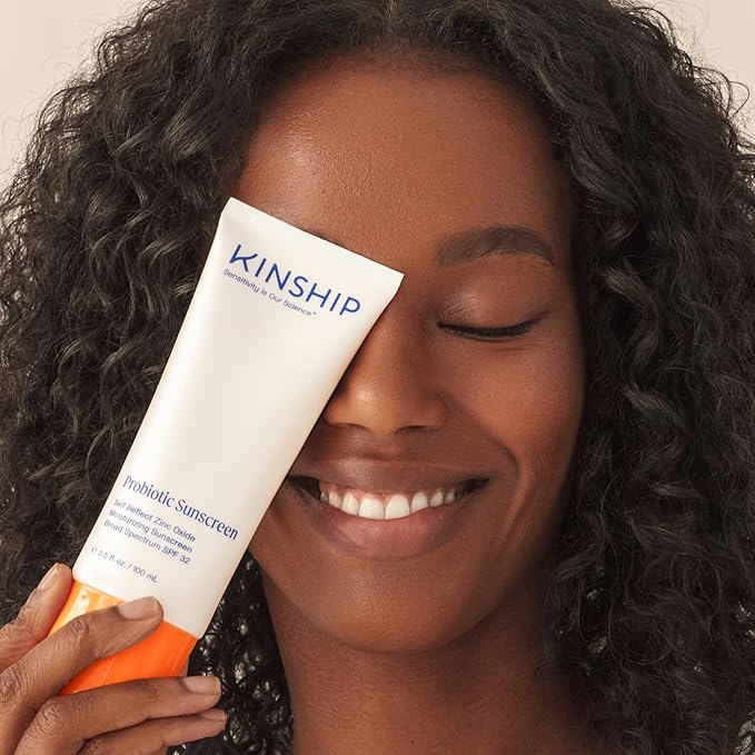 Kinship Zinc Oxide Mineral Sunscreen for Face Self Refelct SPF 32 | Vegan, Reef Safe, Non Toxic Eczema Sunscreen for Sensitive Skin | Sunblock Face Moisturizer with SPF (3.5 oz)