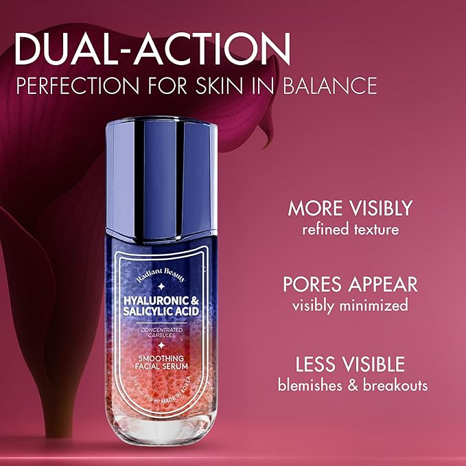 Hyaluronic Acid Facial Serum - Anti-Aging, Deep Hydration, Smooths & Cleanses - Salicylic Acid for Pore Cleansing - Dermatologist Tested, Korean Skin Care - 1.69 FL.OZ.