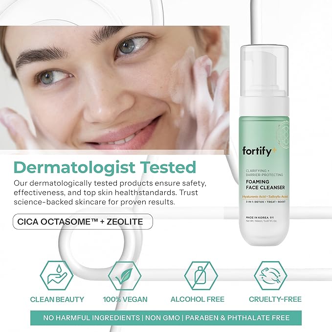 Foaming Facial Cleanser with Hyaluronic Acid + Salicyclic Acid - 3-in-1: Detox, Treat, Boost - Deep Purifying & Hydrating Face Wash - Dermatologist Tested, All Skin Types - 2 Pack