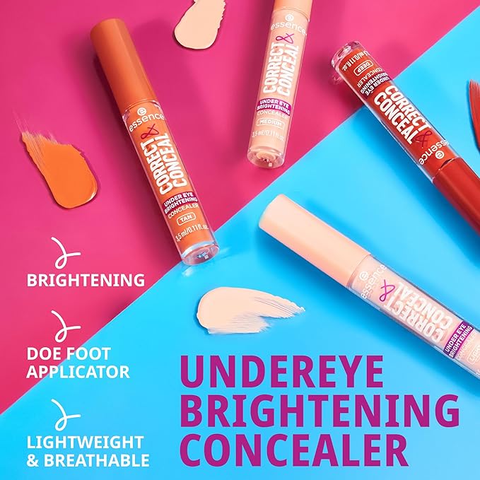 essence | Correct & Conceal Under Eye Brightening Concealer | Easy Application, Lightweight, Buildable, Infused with Aloe Vera | Vegan & Cruelty Free (30 | Tan)