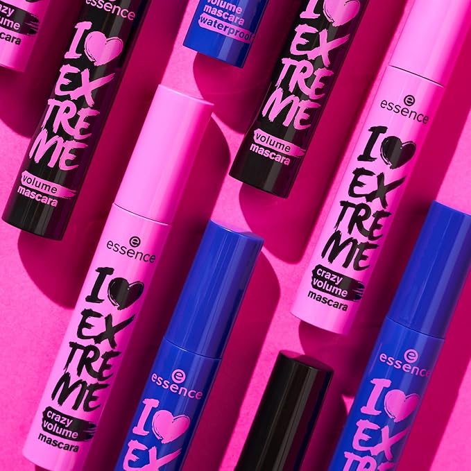 essence | I Love Extreme Volume Mascara Waterproof | Paraben Free | Cruelty Free | Black (Pack of 1, Waterproof)