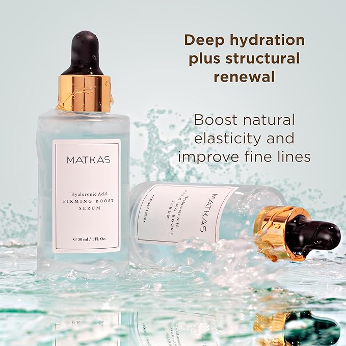 MATKAS Korean Firming Boost Hyaluronic Acid Serum 1 Fl. Oz. - Niacinamide and Hyaluronic Acid Serum for Face Korean Skin Care for Anti Aging, Hydrating Face Moisturizer for Dry Sensitive Skin