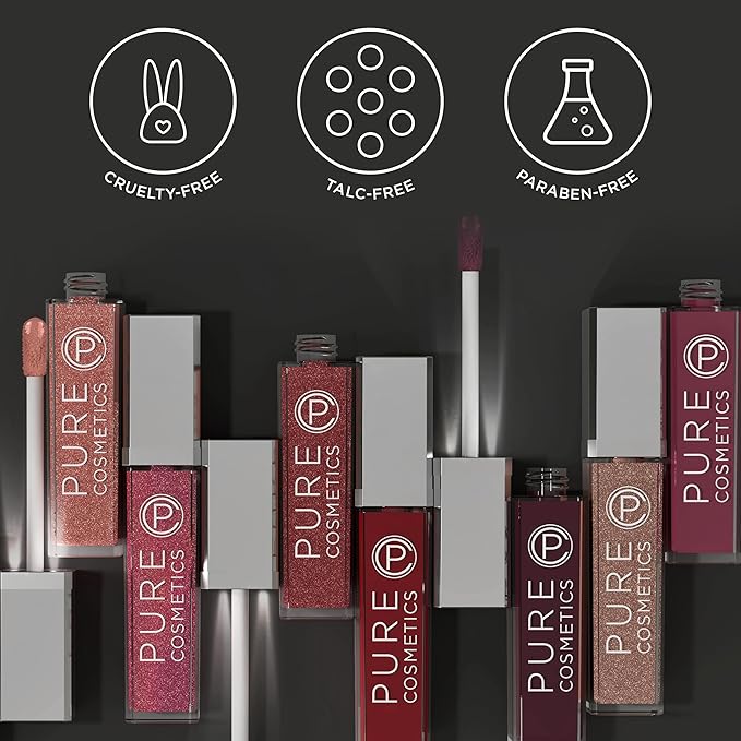 Pure Cosmetics Pure Illumination Lip Gloss - LED-lit Applicator w/Side Mirror - Non-Sticky, Moisturizing & Hydrating Lip Glosses - Soothes & Protects Dry Chapped Lips (Caribbean Coral)