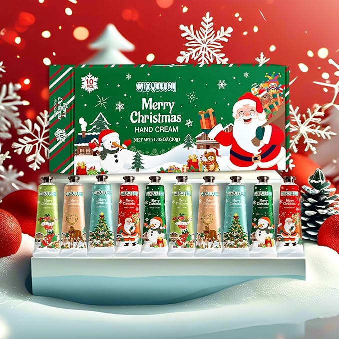 10 Pack Christmas Hand Lotion Gifts Set，Moisturizing Hand Cream for Women, Moms & Coworkers，Mini Travel Size Holiday Gifts, Stocking Stuffers & Bulk Gifts for Christmas Appreciation 30ml