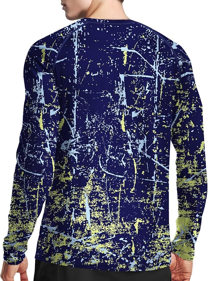 Men's Swim UPF 50+ Sun Protection Shirt Long Sleeve SPF Fishing Outdoor UV Hiking Lightweight Shirts