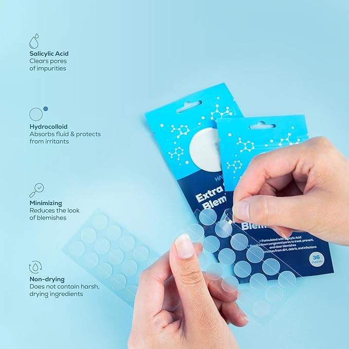 Hanhoo T-Zone Pore Patch, Extra Strength & Custom Blemish Patch Bundle includes 54 patches with Salicylic Acid, Niacinamide & Hyaluronic Acid for blackhead and acne treatment. Perfect Korean skincare.