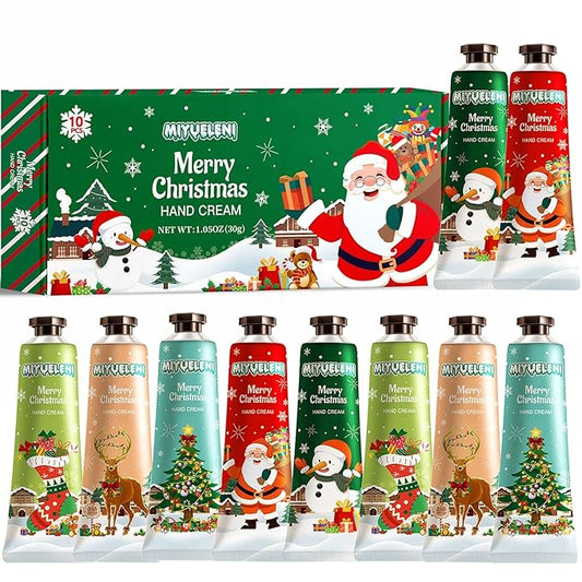 10 Pack Christmas Hand Lotion Gifts Set，Moisturizing Hand Cream for Women, Moms & Coworkers，Mini Travel Size Holiday Gifts, Stocking Stuffers & Bulk Gifts for Christmas Appreciation 30ml
