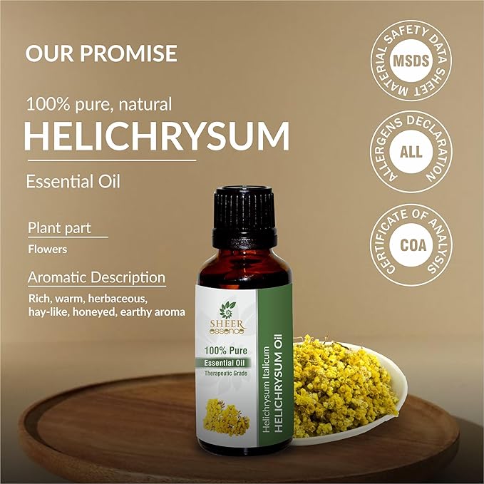 Helichrysum Oil 100% Pure Undiluted Natural Uncut Therapeutic Grade Steam Distilled Essential Oils for Skin, Hair and Aromatherapy 5000ML