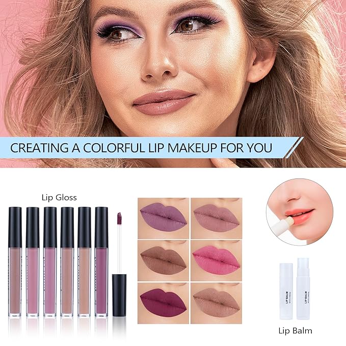 Makeup Kits For Girls Teens, Makeup Gift Set For Women with Eyeshadow Palettes, Brushes, Lip Gloss, Travel Make up Starter Kit For Beginners (C01612)
