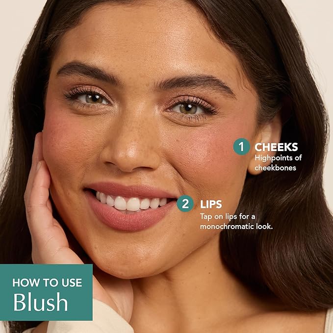 Thrive Causemetics Triple Threat Color Stick: Cream Blush Stick with Vitamin E, Evening Primrose Oil, Waterproof Smudge Proof Face Makeup Formula, Dionne (Brick Red Shimmer)