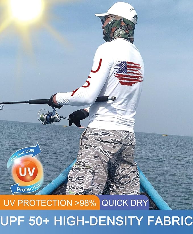 Men's Swim UPF 50+ Sun Protection Shirt Long Sleeve SPF Fishing Outdoor UV Hiking Lightweight Shirts