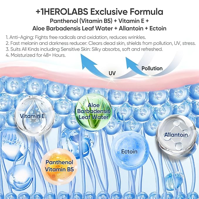 Hyaluronic Acid Serum for Face with Vitamin B5, C, E & Niacinamide, Hydrating & Plumping Face Serum for Sensitive Skin, Fragrance-Free 1 Fl Oz