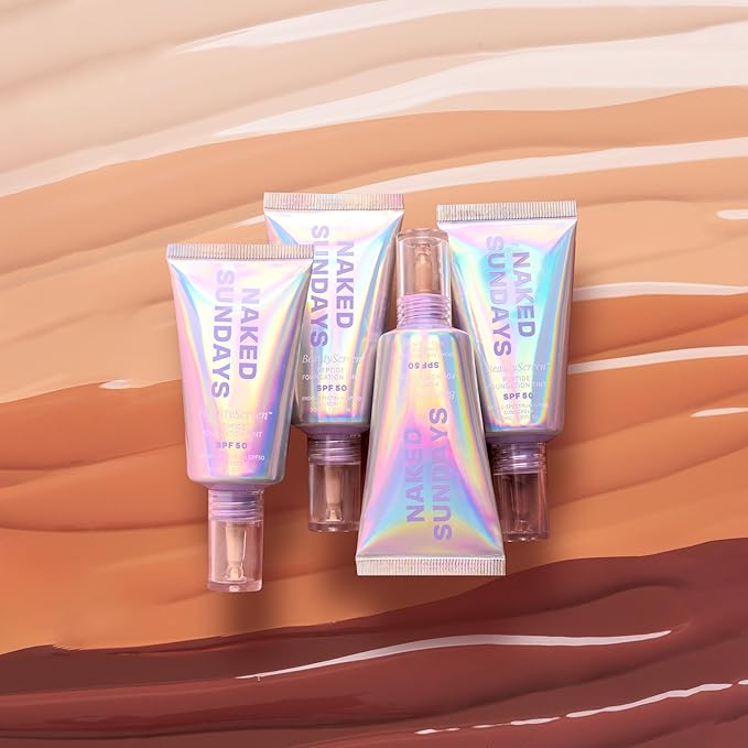 Naked Sundays BeautyScreen™ SPF 50 Mineral Peptide Foundation Tint – Skin Tint & Mineral Sunscreen | Radiant, Buildable Coverage, Acne-Safe, Infused with Peptides (1 Fair Neutral, 1.01 oz)