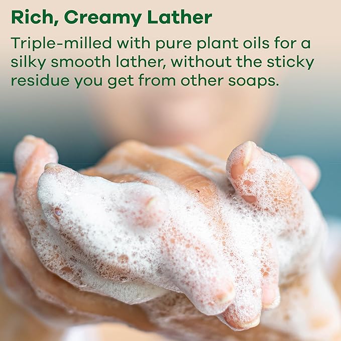 Australian Botanical Soap, 6.6 OZ, Lavender and Essential Oil, Triple Milled Bars made with a Natural Soap Base and Enriched with Organic Shea Butter, Pack of 8