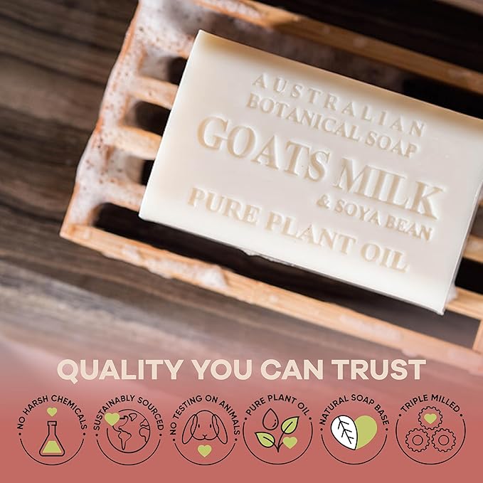 Australian Botanical Soap, 6.6 OZ, Triple Milled Bars with Pure Plant Oil, Natural Soap Base, Enriched with Organic Shea Butter, for Men, Women, All Skin Types, Variety Pack of 8, Packaging May Vary