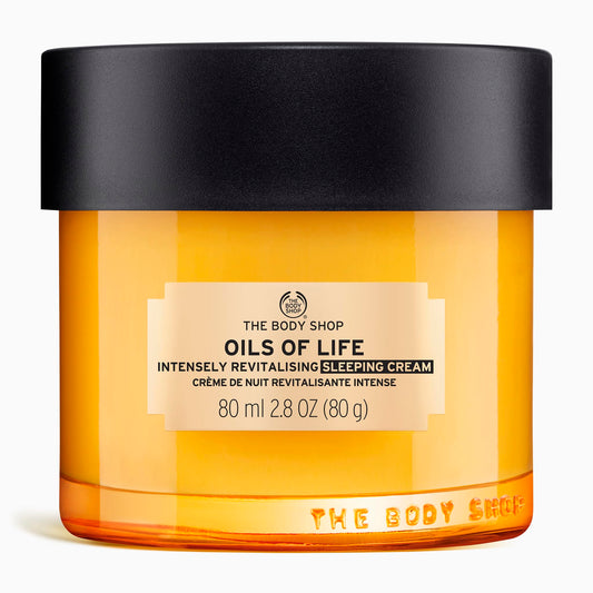 The Body Shop Oils Of Life Intensely Revitalising Sleeping Cream, 100% Vegan Night Cream, 2.7 Oz