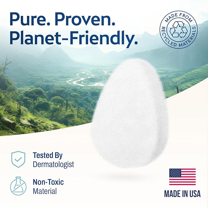 HartFelt [10 Pack] Regular Exfoliating Facial Sponge for Face - Daily Cleansing Face Scrubber - Buf Dirt Away with Puf Styled Reusable Face Pads for Removing Makeup, Dirt, and Dead Skin - Made in USA