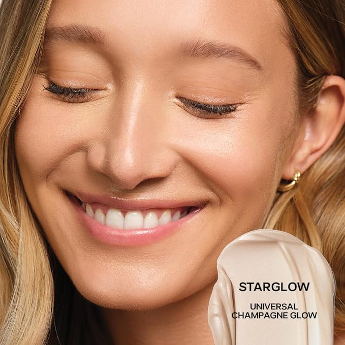Saie Mini Glowy Super Gel - Hydrating Makeup Primer and Illuminating Glow Serum Enriched with Vitamin C and Squalane Oil - All-Over Liquid Highlighter Makeup for Instant Glass Skin - Starglow (0.5 oz)