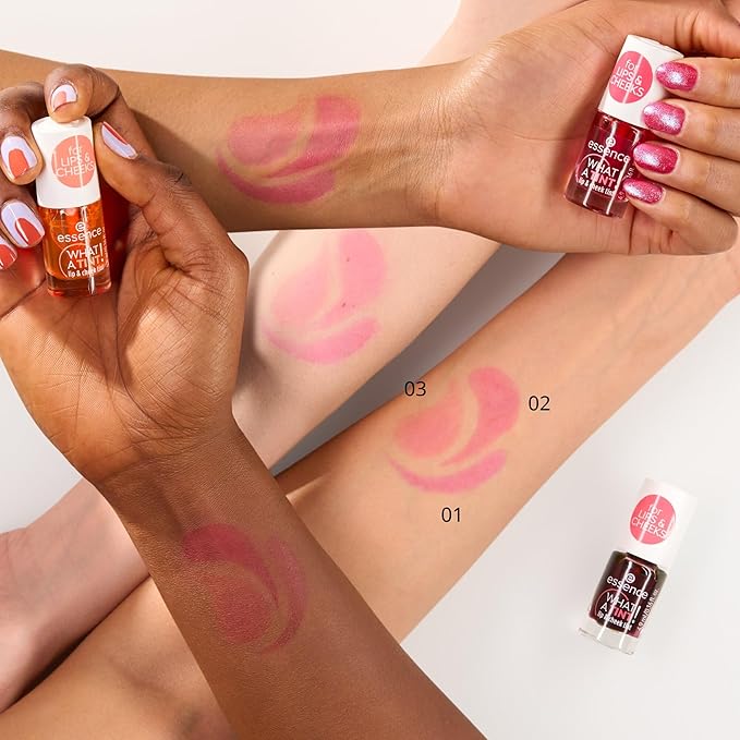 essence | What a Tint! Lip & Cheek Tint | Long-Lasting Liquid Blush & Lip Stain | Non-Sticky & Kiss-Proof | Vegan & Cruelty Free (02 | Coral Sunset)
