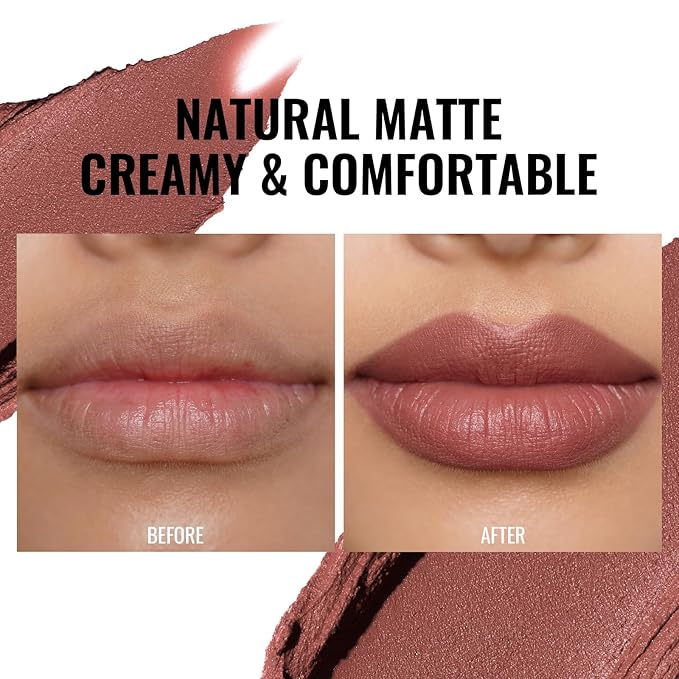 Oulac Pink Nude Matte Lipsticks for Women, Silky Velvet Matte Lipstick, Soft Smooth Texture, High Impact Lip Color, Not Dry Lightweight Formula Infused with Vitamin E, Vegan&Cruelty Free RM06