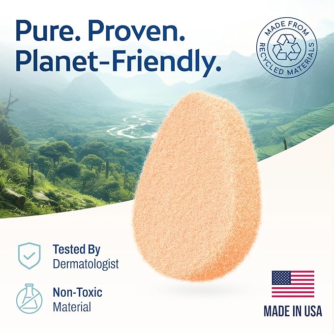 HartFelt [10 Pack] Gentle Exfoliating Facial Sponge for Face - Daily Cleansing Face Scrubber - Buf Dirt Away with Puf Styled Reusable Face Pads for Removing Makeup, Dirt, and Dead Skin