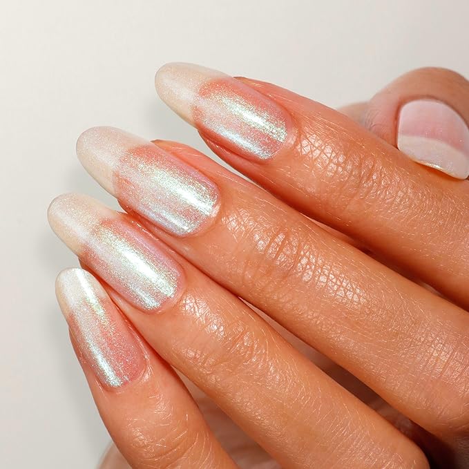 LONDONTOWN Shimmer Nail Highlighter - Multi-Dimensional Iridescent Finish Nail Polish Treatment, Vegan Cruelty Free, Shimmery Pastel Opal Aurora Borealis, Stardust - .40fl oz