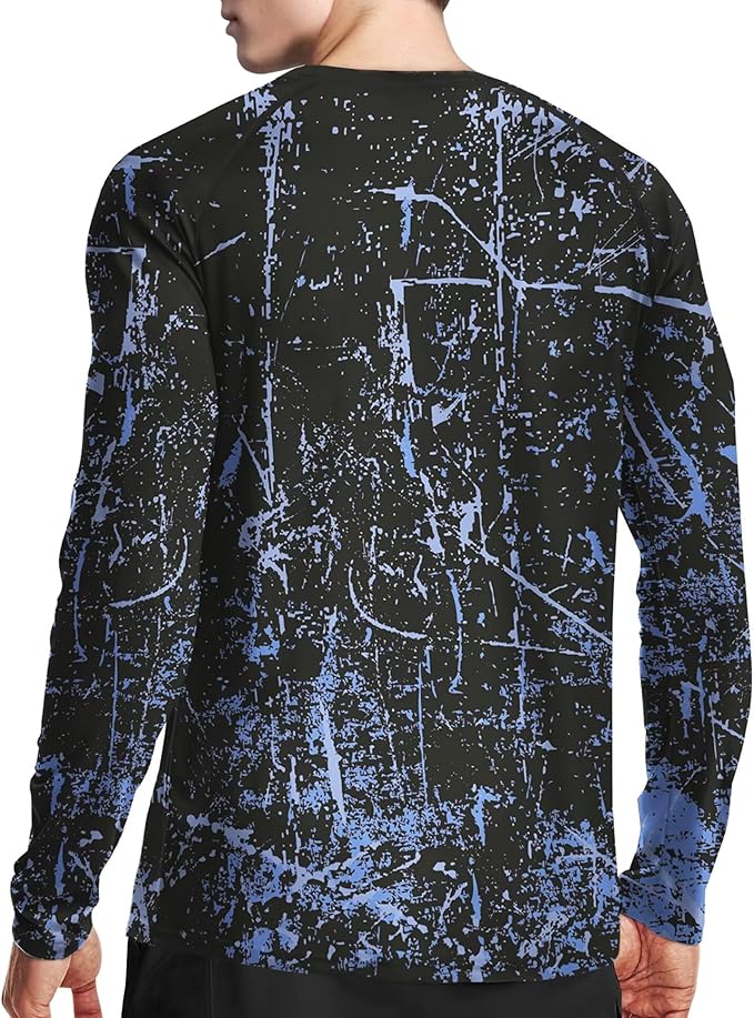 Men's Swim UPF 50+ Sun Protection Shirt Long Sleeve SPF Fishing Outdoor UV Hiking Lightweight Shirts