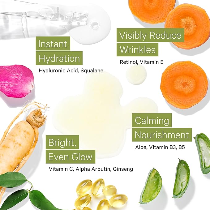 Tree To Tub Anti Aging Retinol, Vitamin C, Hyaluronic Acid Serum for Face & Wrinkles - Hydrating Facial Serum for Dry & Sensitive Skin, Night Serum for Women & Men w/Vitamin A, E, Glycolic Acid