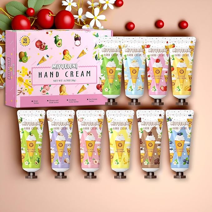 10 Pack Hand Cream Gift Set, Natural Plant Scents Moisturizing Hand Lotion, Gifts for Women, Birthday, Mother's Day, Valentine's Day, Christmas, Thank You Gifts，Travel Size 20ml