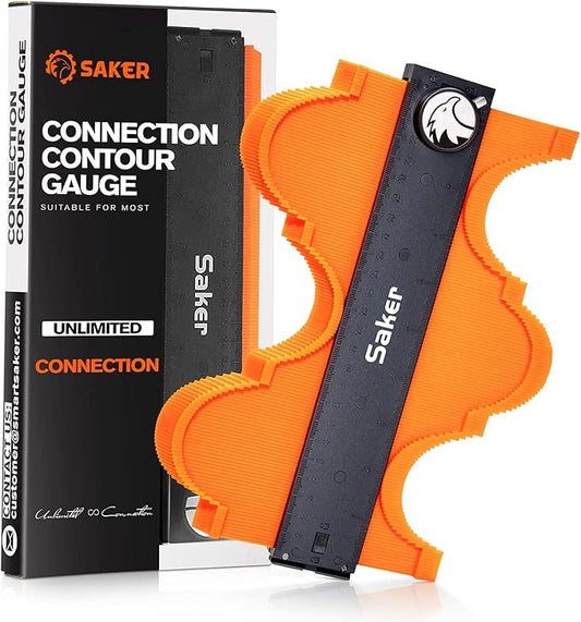 Saker Contour Gauge Profile Tool- Adjustable Lock-Precisely Copy Irregular Shape Duplicator (Unlimited Connection)