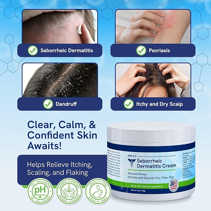 Itch Cream for Itchy Skin Relief - Moisturizing Cream & Face Lotion for Women - Redness Relief for Face & Body Cream - Hydrating Face Cream for Dry Skin & Itchy Scalp Relief - Anti Itch Lotion (4oz)