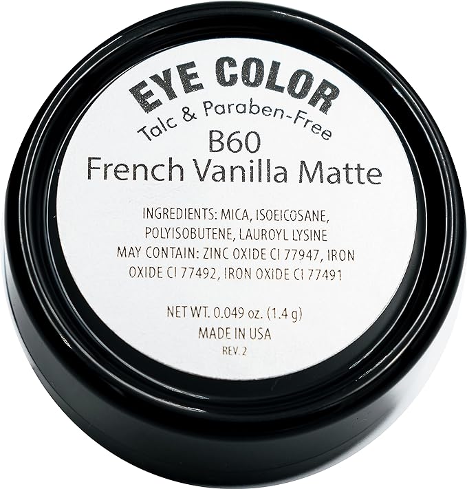 Naked French Vanilla Off White Nude Neutral Matte Pressed Powder Single Vegan Eyeshadow; Talc, Paraben & Cruelty Free